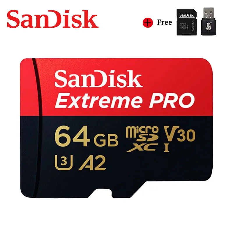 SanDisk Extreme Pro Micro SD Card U3 V30 4K 32GB 64GB 128GB 256GB 400GB Memory Flash Microsd SD/TF For Camera | Компьютеры и офис