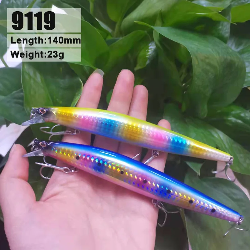 

Pesca Wobbler lure145mm 23g Minnow Fishing Lures Floating Minnow Long Casting Hard Bait for Pike Bass Trout Tackle 9119