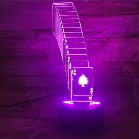 3d лампа в виде покера волшебный симпатичный подарок для младенца сенсорный