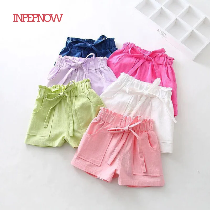 INPEPNOW 2020 летние однотонные шорты карамельных цветов для девочек хлопковые с