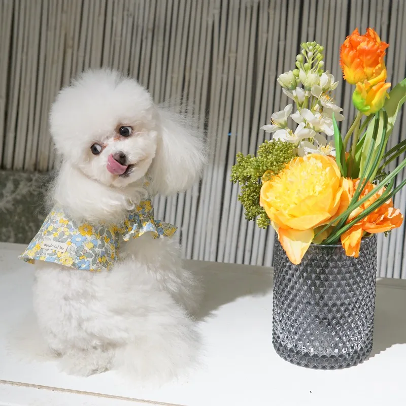 

Small And Medium-sized Dog Floral Short-sleeved Shirt Puppy And Kitten Vest Cat Pet Clothes