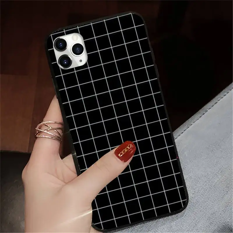 

Grid Checkered aesthetics Phone Case for iPhone 11 12 pro XS MAX 8 7 6 6S Plus X 5S SE 2020 XR