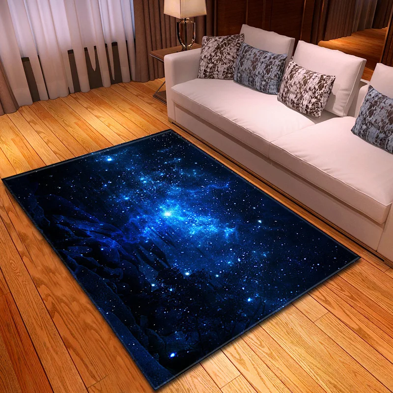 

Simple Mysterious Starry Sky Printed Carpets For Living Room Large Size Carpet Fashion Tapete Rugs Decor Home Hallway Parlor Mat