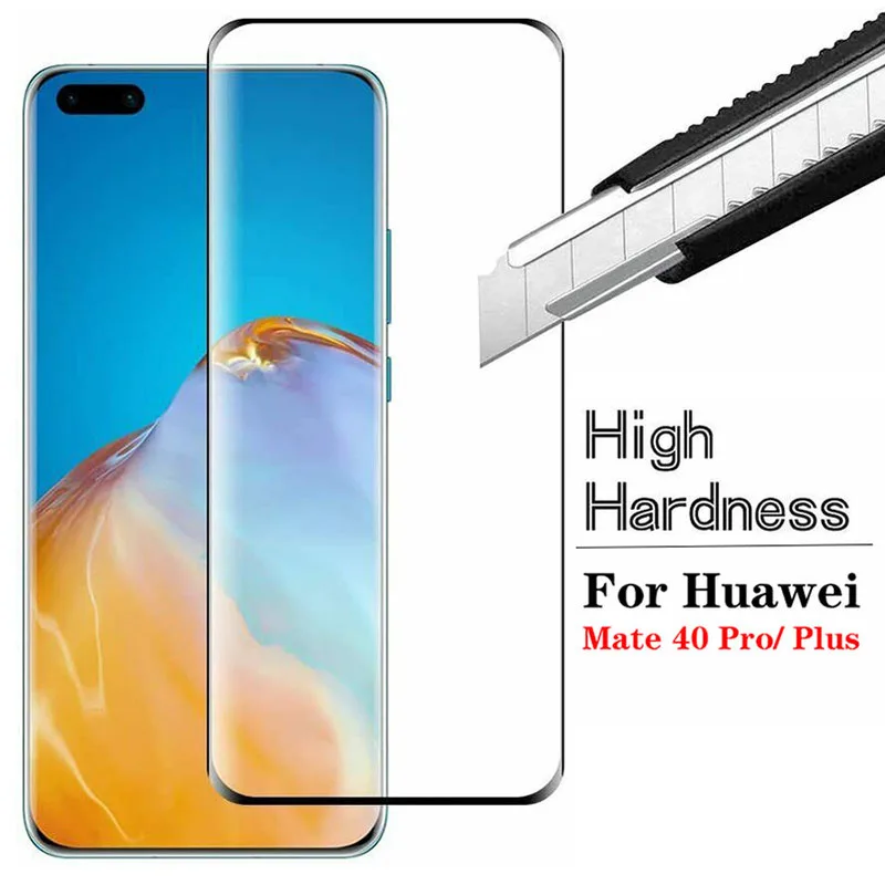 

3D Curved Tempered Glass Screen Protector for Huawei Mate 40 Pro Plus Full Cover Glass Film Protection Case Covers for Mate 40