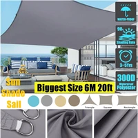 6m 20ft 300gsm waterproof awning sunshade sun shade sail for outdoor garden beach camping patio pool sun canopy tent sun shelter