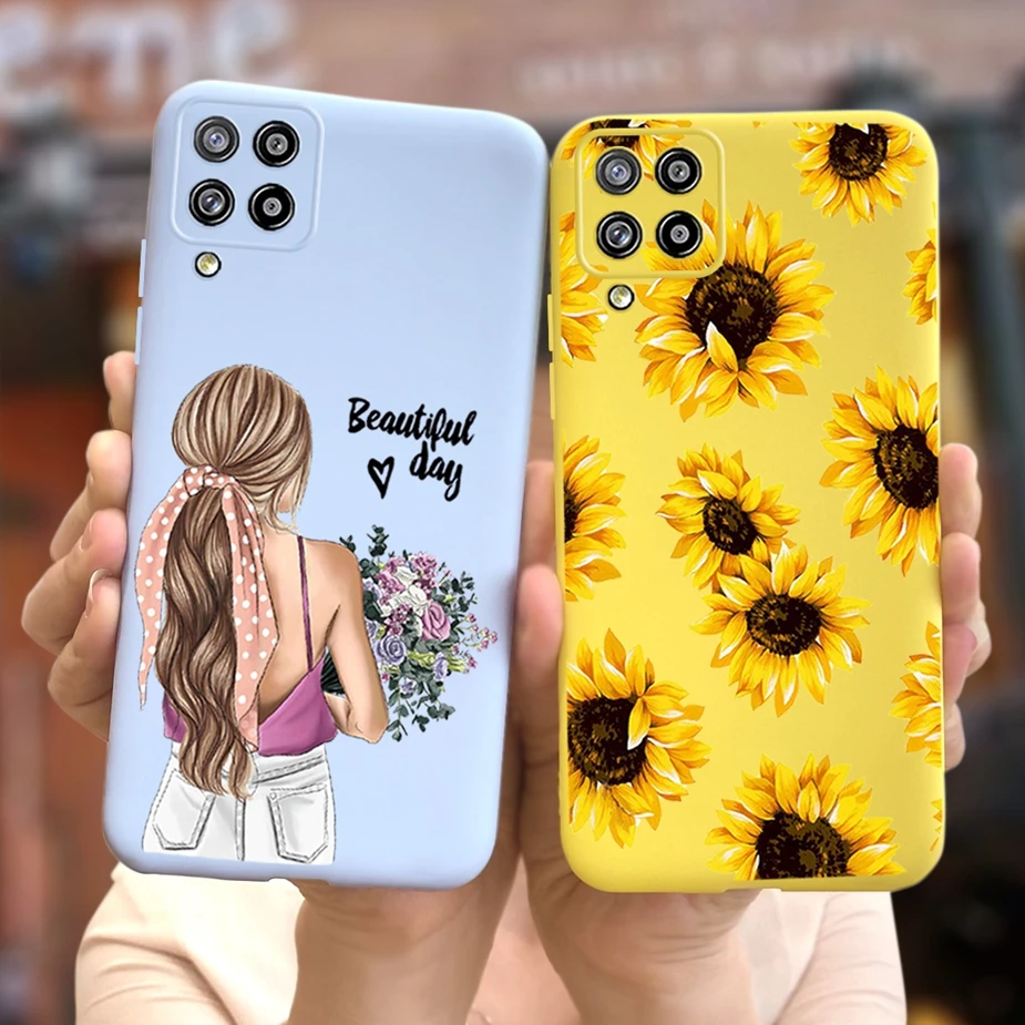 Чехол для Samsung Galaxy A22 SM-A225F Мягкий силикон с изображением бабочек