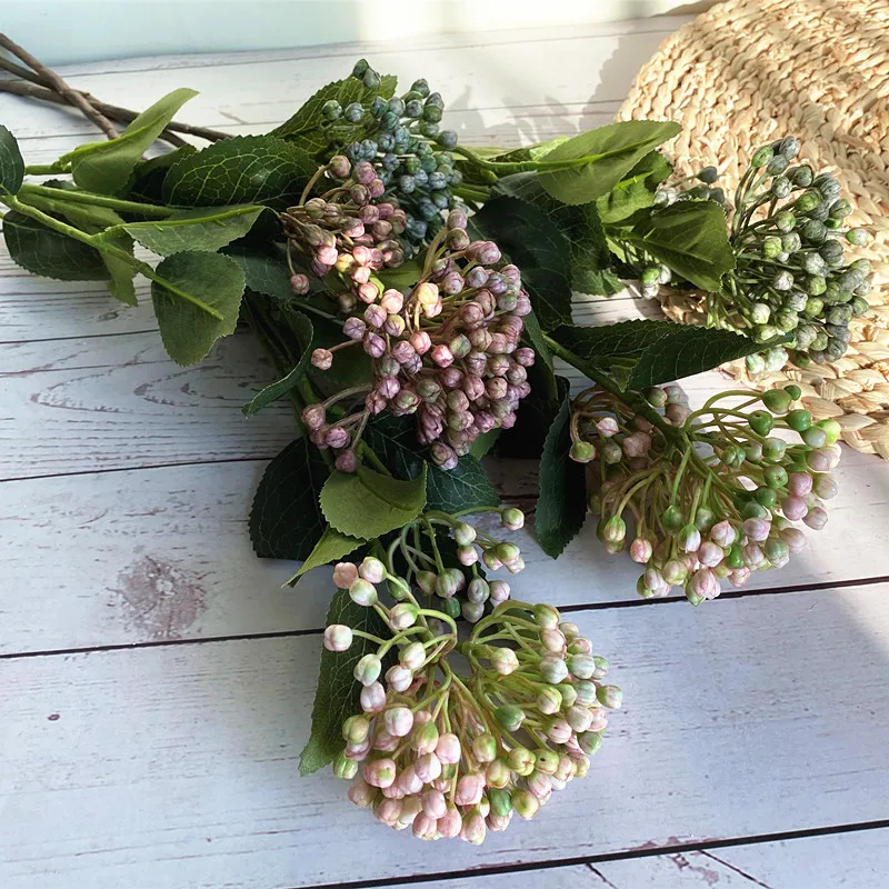 Новая искусственная Гортензия фруктовая ветка с зелеными листьями пластиковые