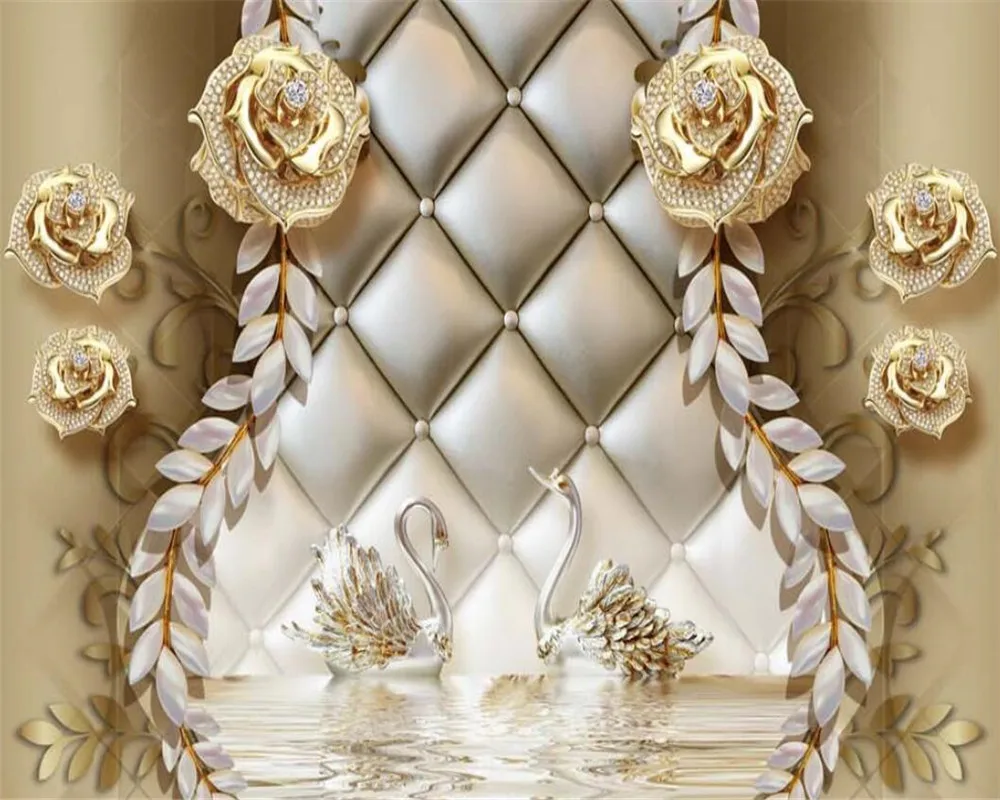 

beibehang3d wall sticker photo wallpaper gold full house jewelry living room bedroom TV background wall mural wallpaper wall 3D