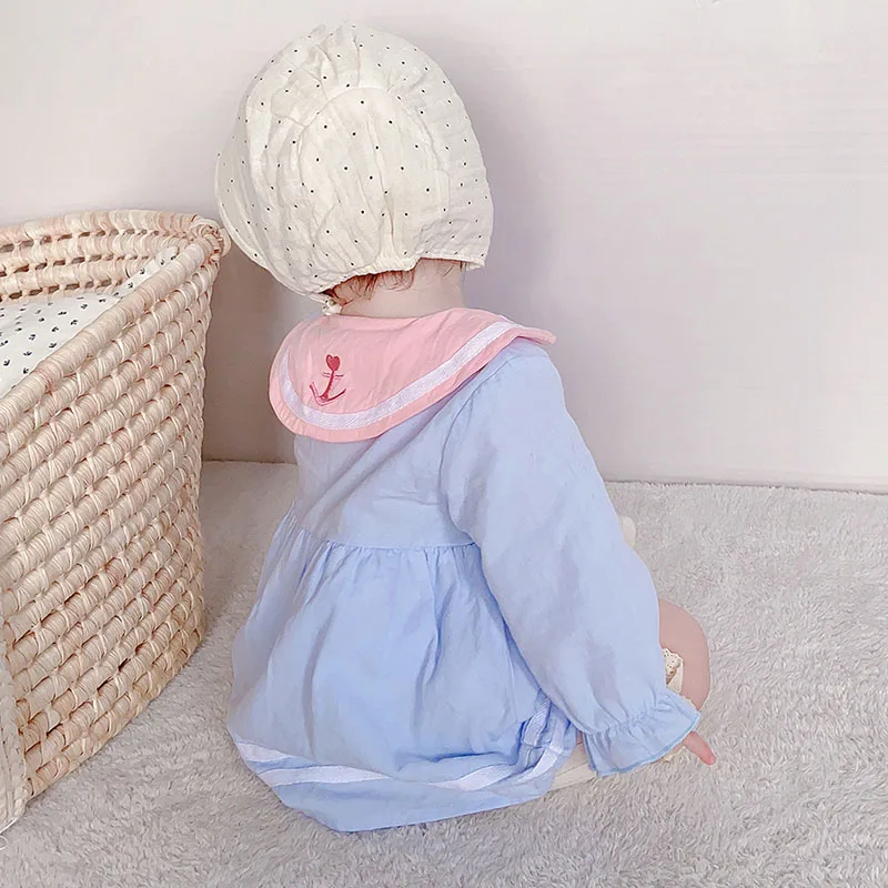 

Preppy Style Infant Baby Toddler Girls Doll collar Jumpsuit Spring Autumn Newborn Baby Girls Long Sleeve Rompers Clothes