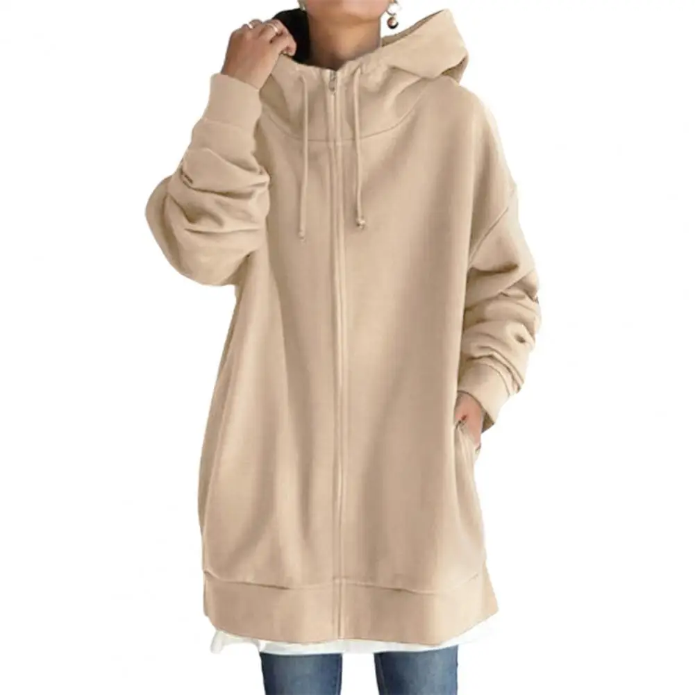 

Women /Elegant Hooded Sweatshirts Women's Solid Hoodies 2021 Casual Long Sleeve Zipper Coat Female Outwear Jacket Oversized Top