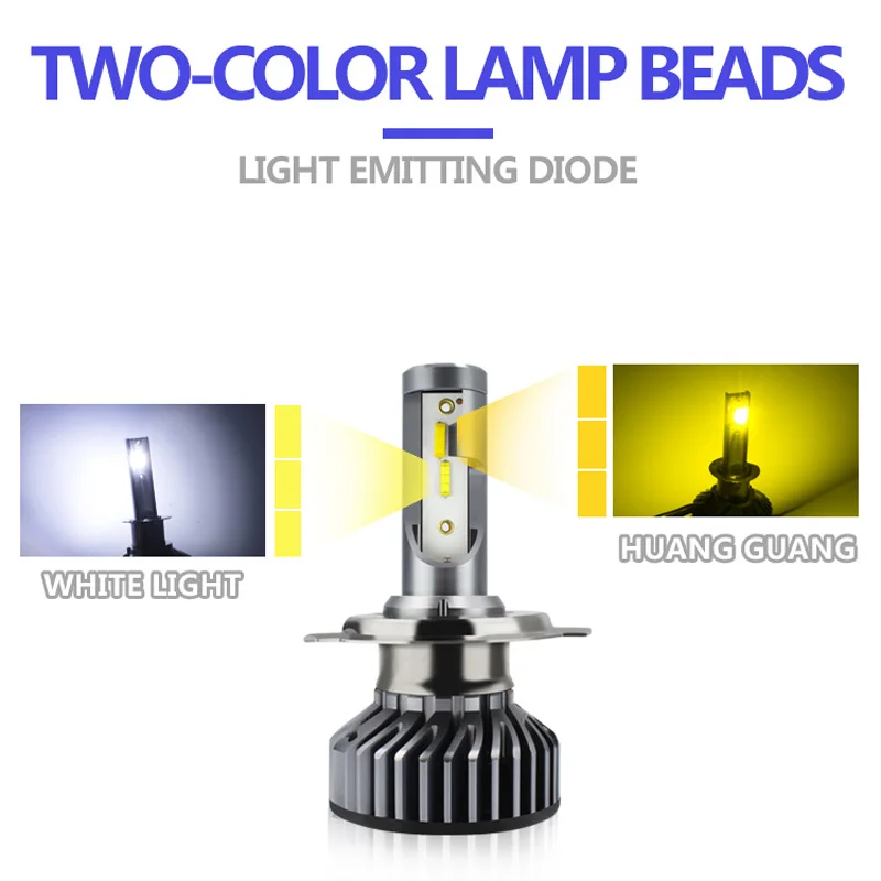Muxall H1 H11 H8 H9 H7 LED Headlight Bulbs Canbus HB3 HB4 Lights for Car 12V 24V 3000K+6500K Dual Color Fog Lamps | Автомобили и