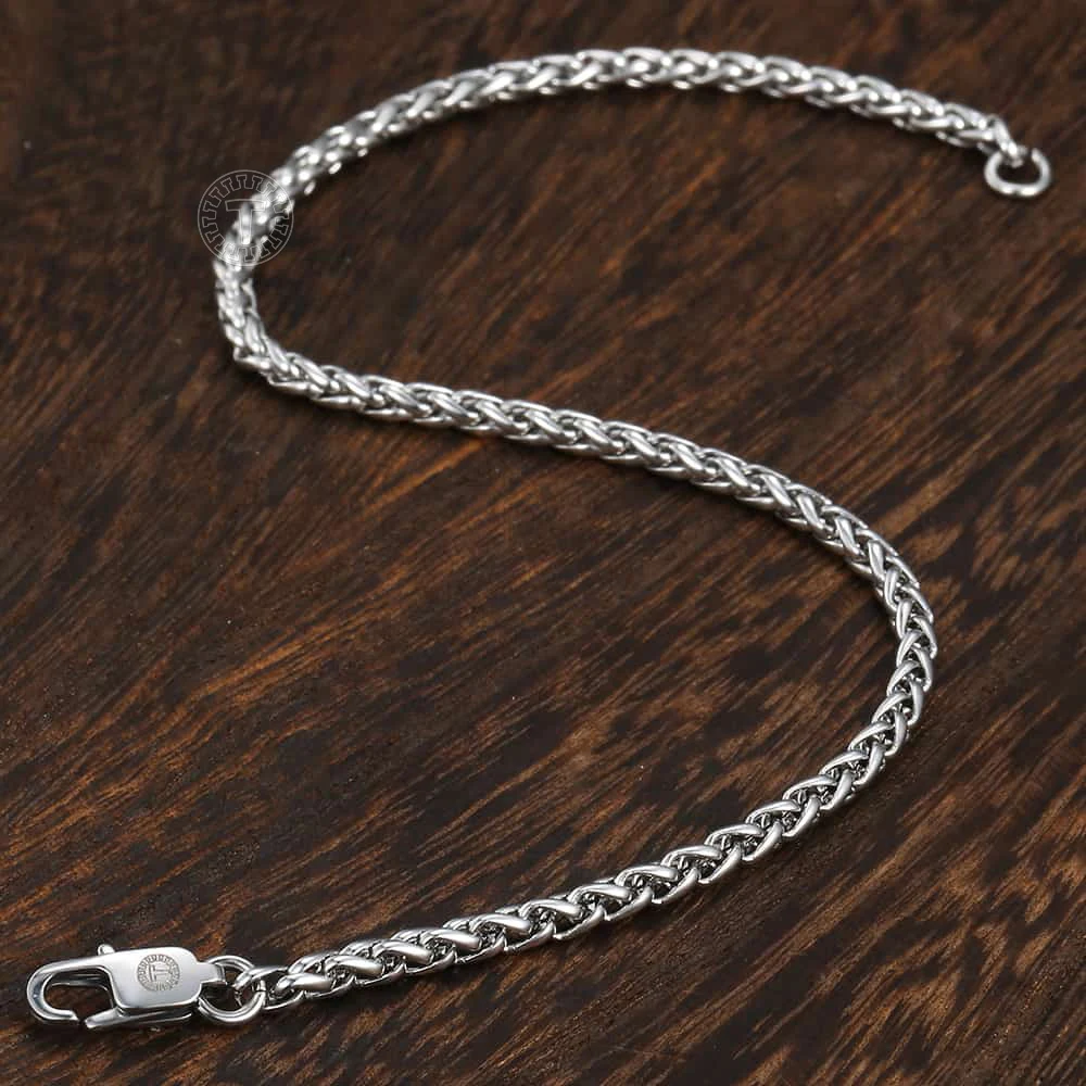 

Link Chain Bracelets for Men Women Silver Color 3MM Curb Cuban Rolo Cable Wheat Round Box Bracelet Stainless Steel LKB622