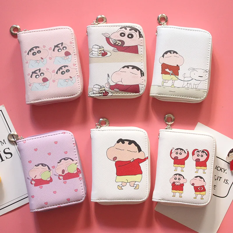

Миниатюрные кошельки Crayon Shinchan с принтом, кошелек для мелочи, вместительный клатч из искусственной кожи, кошельки с держателем для карт для м...