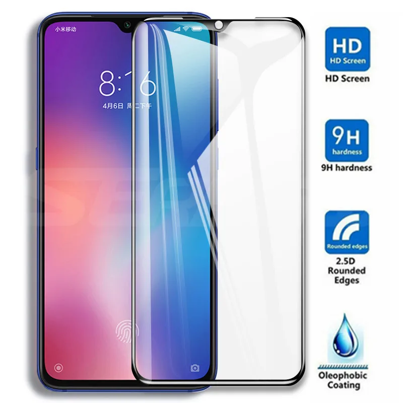 9D полное покрытие из закаленного стекла для Xiaomi mi 9 CC9 CC9E mi 8 SE A1 A2 A3 Lite Pocophone F1 Защитная пленка для экрана