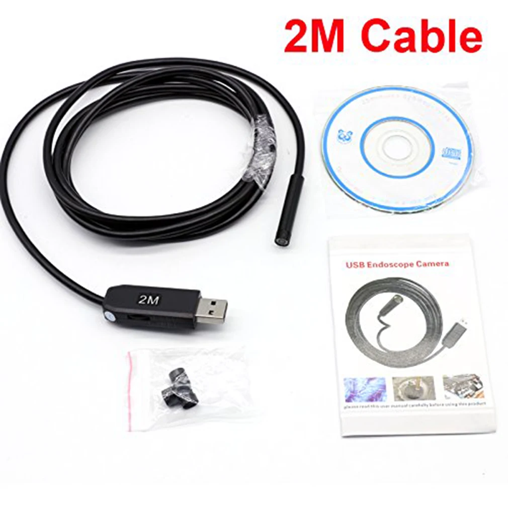 

7mm Micro USB Endoscope 2M 5M Hard Cable Waterproof 6-Led Borescope Endoscope Inspection Tube Visual Camera