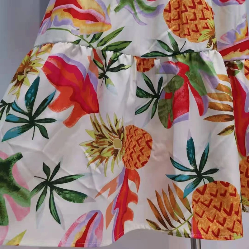 

VGH Print Casual Dress For Women V Neck Sleeveless High Waist Mid Pullover Hit Color Dresses Female Summer Clothes 2021 New