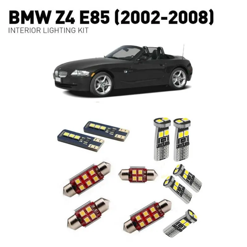 

9 шт., автомобисветодиодный СВЕТОДИОДНЫЕ Лампы Canbus для Bmw z4 e85 2008 2007 2006 2005 2004 2003