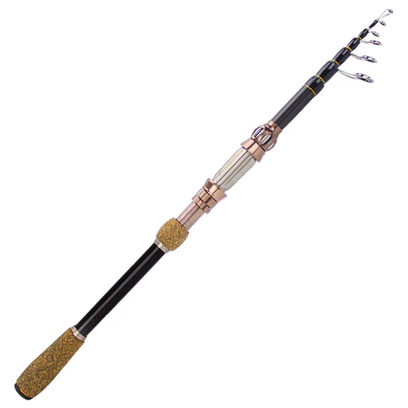 

New Telescopic Lure Rod 1.8M 2.1M 2.4M 2.7M Carbon Fiber Cork Wood Handle Spinning Rod Fishing Pole Tackle fishing rods