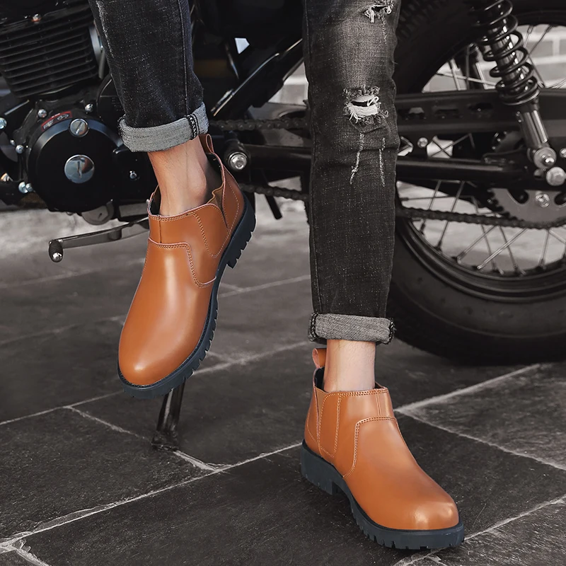 Новые мужские ботинки из натуральной кожи Брендовые Лоферы Челси Слипоны на