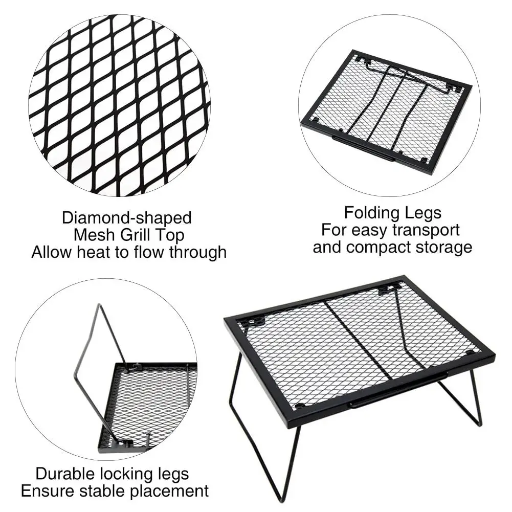 Портативный складной стол для барбекю костер тяжелый стальной гриль отдыха на