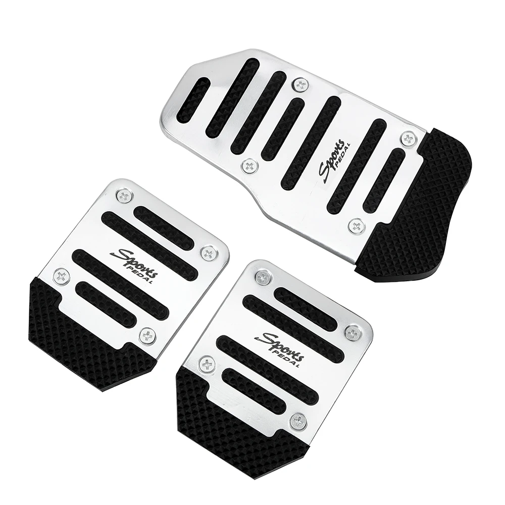 

3Pcs Auto Vehicle Non-slip Pedal Car Pedal Cover Set Pad Manual Transmission Aluminium Alloy Car Foot Treadle Cover Car-styling