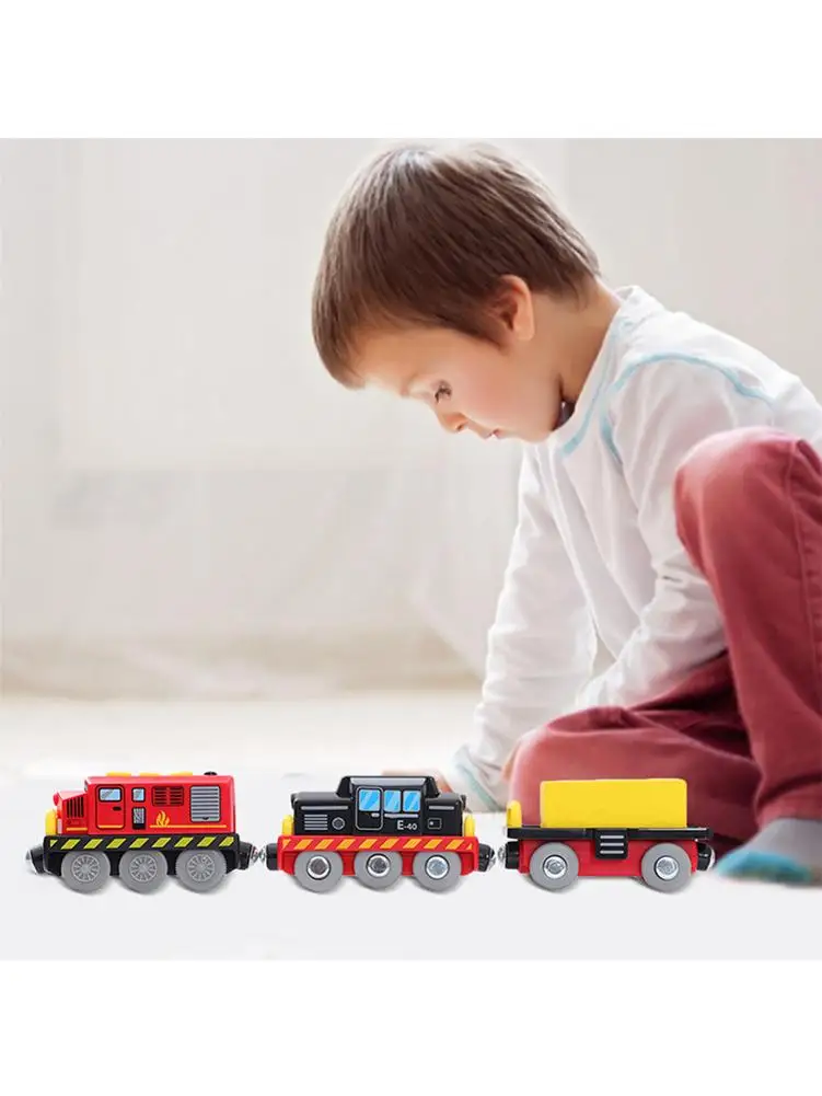 

Magnetic Electric Locomotive Train Toy Railway Locomotive Magnetically Transportation Vehicle Toy Compatible With Wooden Track