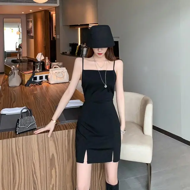 

Summer Women's Dress 2021 Sexy Backless Casual Sleeveless Sling Slips Under Ladies SlimSplit Dress Nightclub party mini dress
