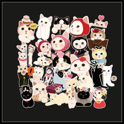 

40 шт., детские наклейки «кошка»