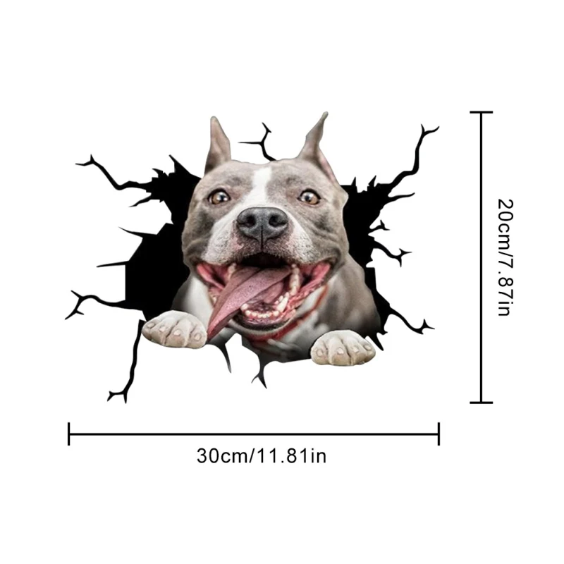 

30 * 20cm Funny 3D Dog Crack Car Stickers Decals Toilet Seat DIY Wall Decals Home Decoration