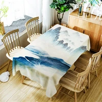 new landscape forest printing household tablecloth cover rectangular polyester waterproof oilproof table cloth hot sale