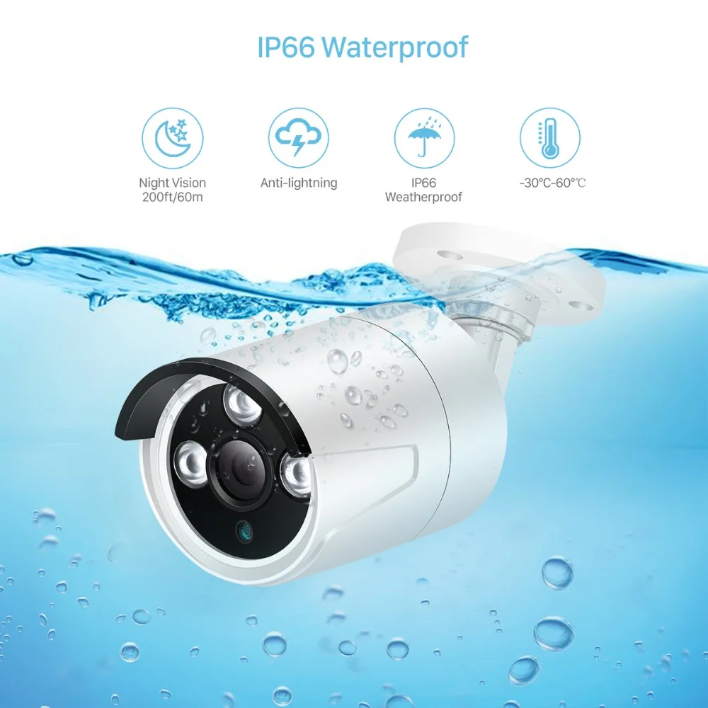BESDER 8CH POE безопасности Камера Системы комплект H.265 IP 3MP ИК Открытый