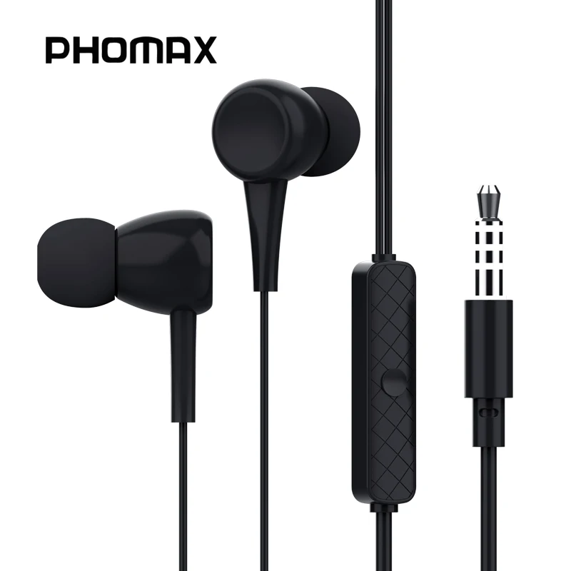 PHOMAX-auriculares internos con conector de 3,5mm, Superb Bass, efecto de sonido estéreo con