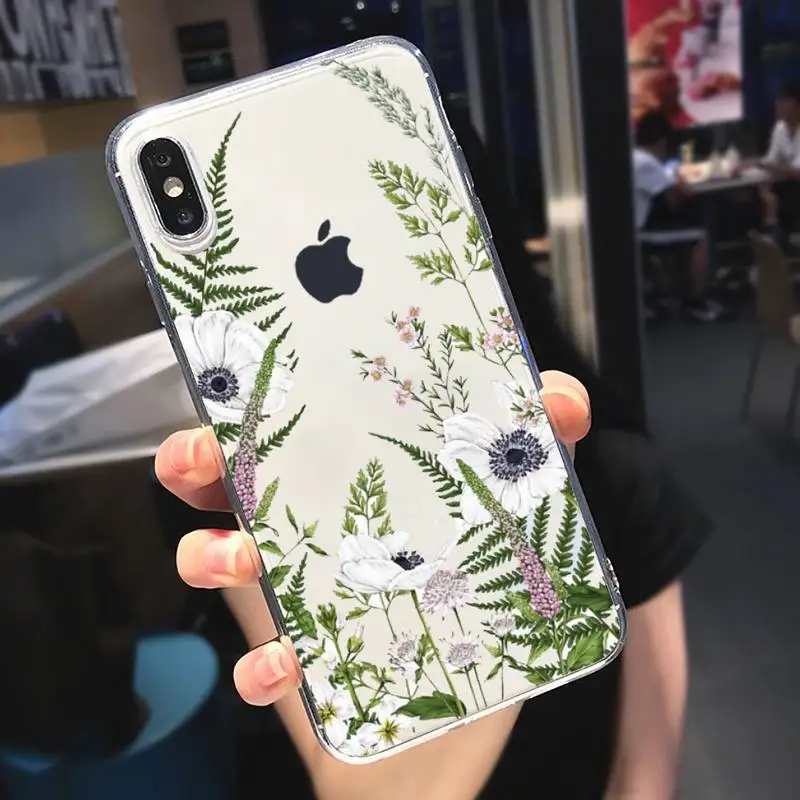 

Flower aet design pattern luxury shell Phone Cases funda Transparent for iPhone 6 7 8 11 12 s mini pro X XS XR MAX Plus