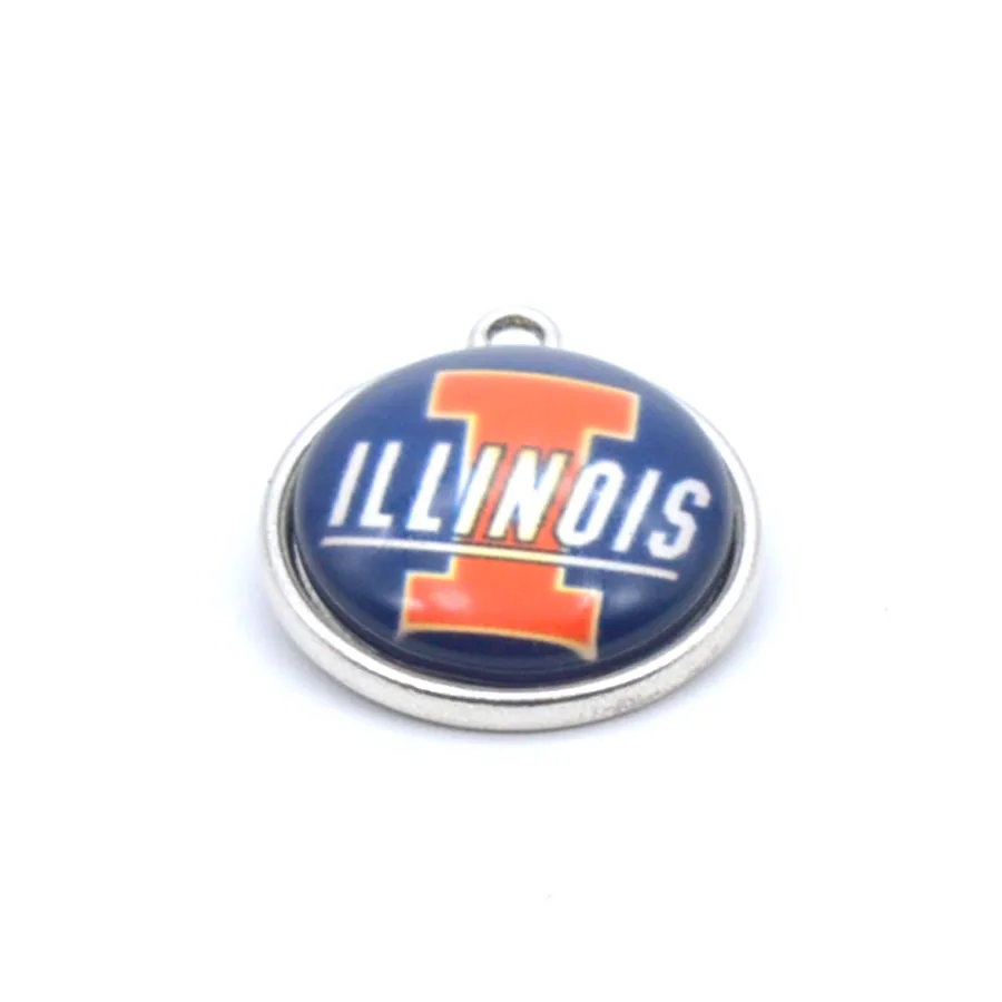

Fashion Pendant University Illinois football Charms Big Hole Beads Pendant Fit Bracelets Necklaces Jewelry