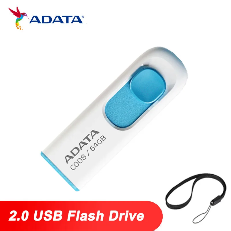 

USB-флеш-накопитель ADATA C008, 16 ГБ, 32 ГБ, 64 ГБ, высокоскоростная флешка, флэш-карта памяти