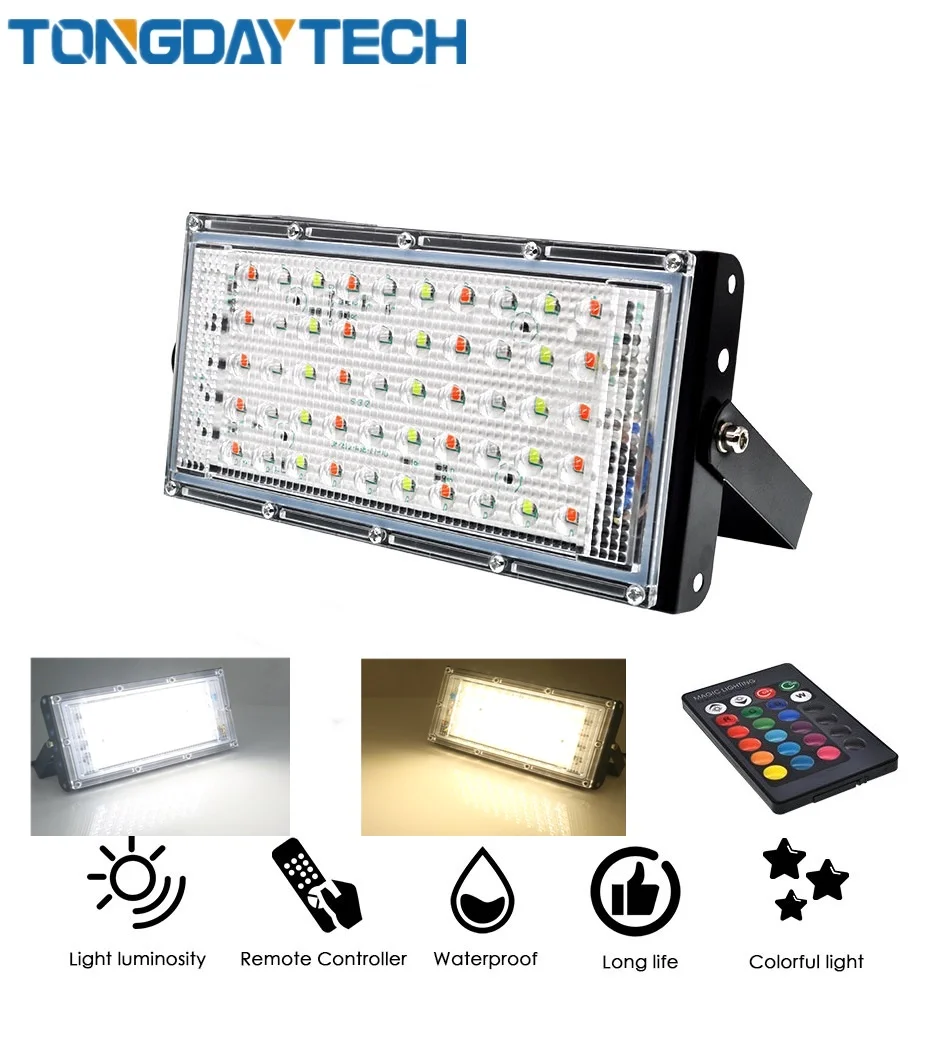 50 Вт RGB Светодиодный прожектор отражатель светодиодный наружный