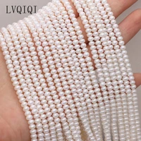 natural freshwater pearl beads flat shape spacer exquisite loose bead for jewelry making diy necklace bracelet accessories 3 4mm
