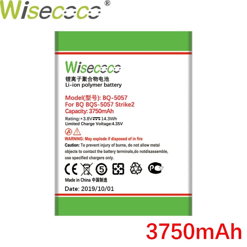 Wisecoco BQS5057 3750 мАч аккумулятор для BQ BQs 5057 BQS-5057 STRIKE 2 Замена аккумулятора телефона+ номер отслеживания