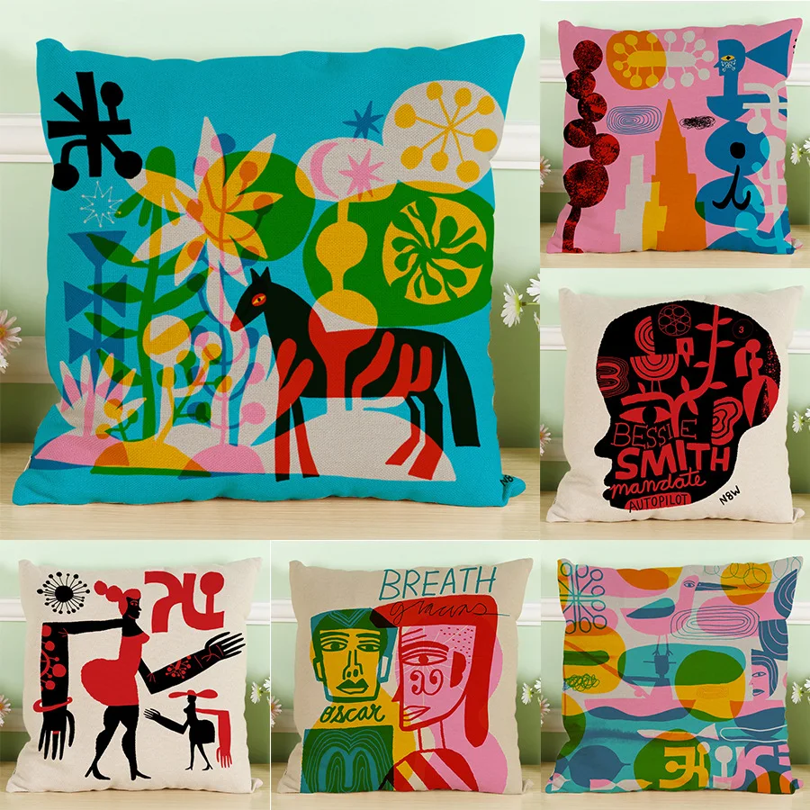 Чехол для подушки разноцветный чехол с абстрактным принтом украшение спальни