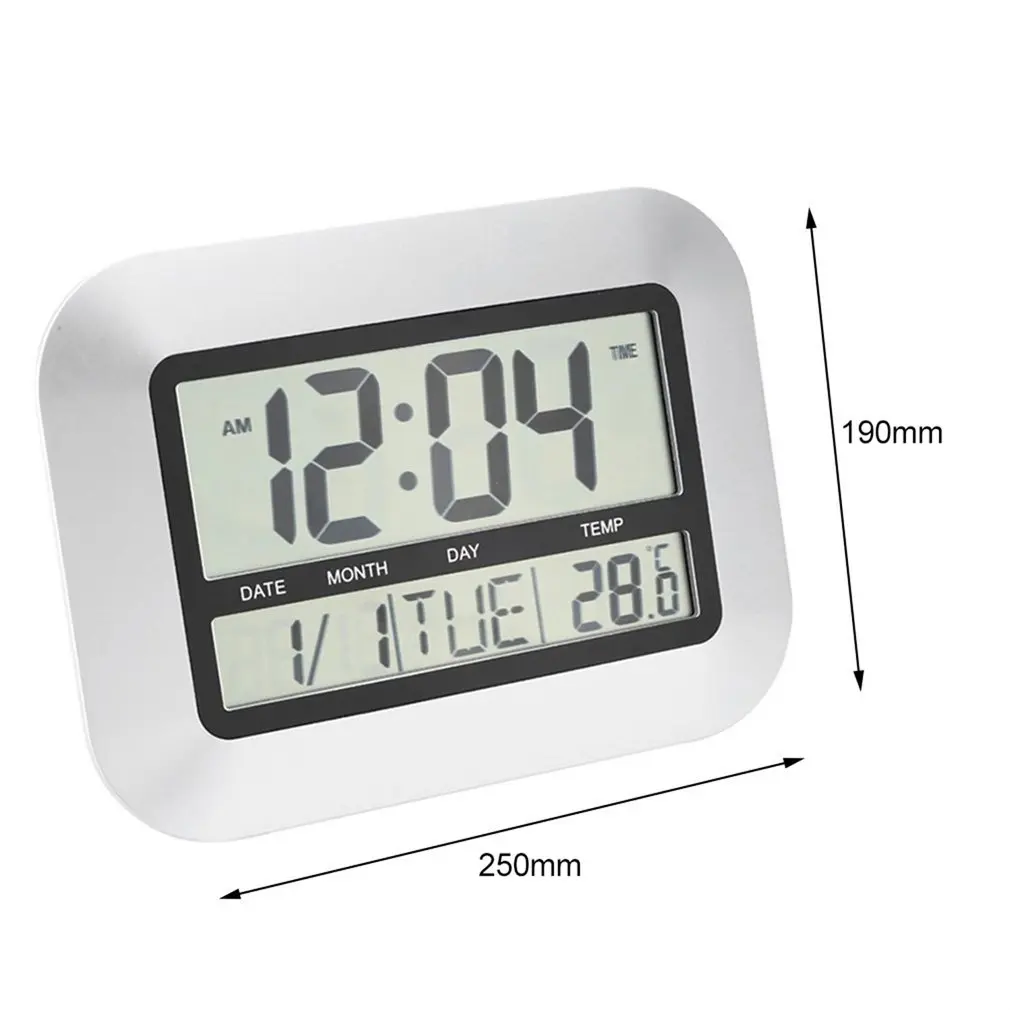 

High Accuracy Self Setting Digital Home Office Decor Wall Clock With Indoor Temperature LCD Digital Temperature Meter TS-H128Y