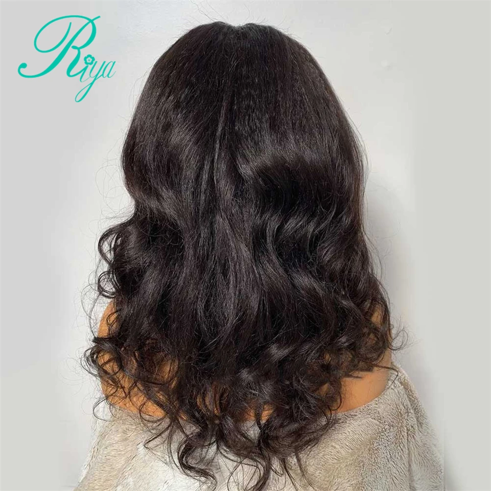 150% 13X4 Lace Front Human Hair Wigs For Black Women PrePlucked With Baby Remy Wavy Indian Closure Wig Riya | Шиньоны и парики