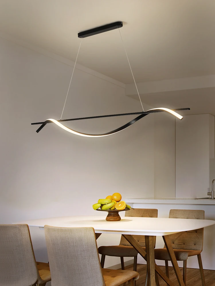 

Nordic Ins Chandelier Creative Personality Hollow-out Minimalist Strip Light Design Sense of Modern and Simple Bar