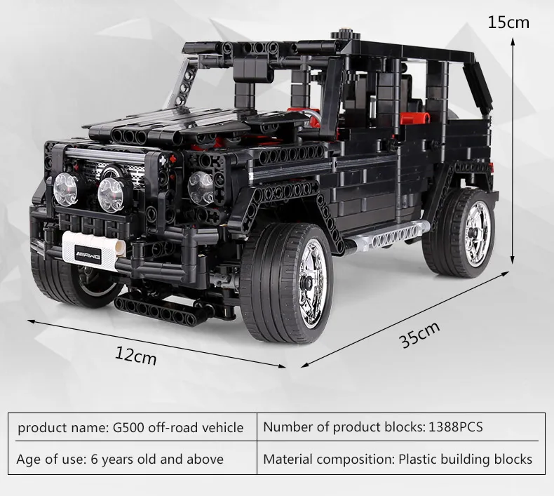 Yeshin 701960, внедорожная модель автомобиля SUV, строительные блоки, блоки, совместимые с G500, наборы для сборки автомобилей, развивающие игрушки для детей, подарки