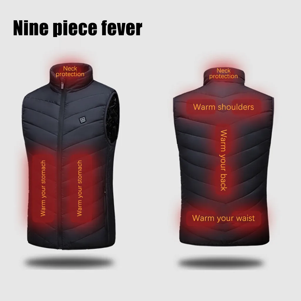Сезон осень-зима Мужские Смарт Отопление хлопковый жилет USB на открытом воздухе
