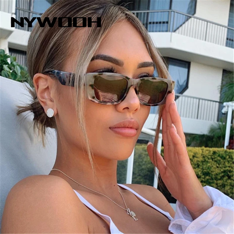 NYWOOH Модные прямоугольные солнцезащитные очки для женщин и мужчин винтажные