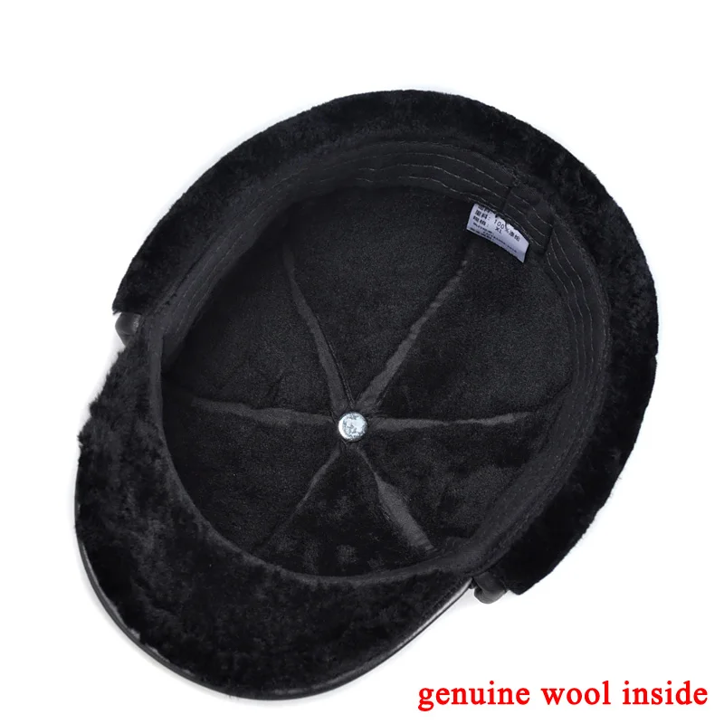 Зимние мужские шапки из натурального меха с защитой ушей Толстая теплая кожаная