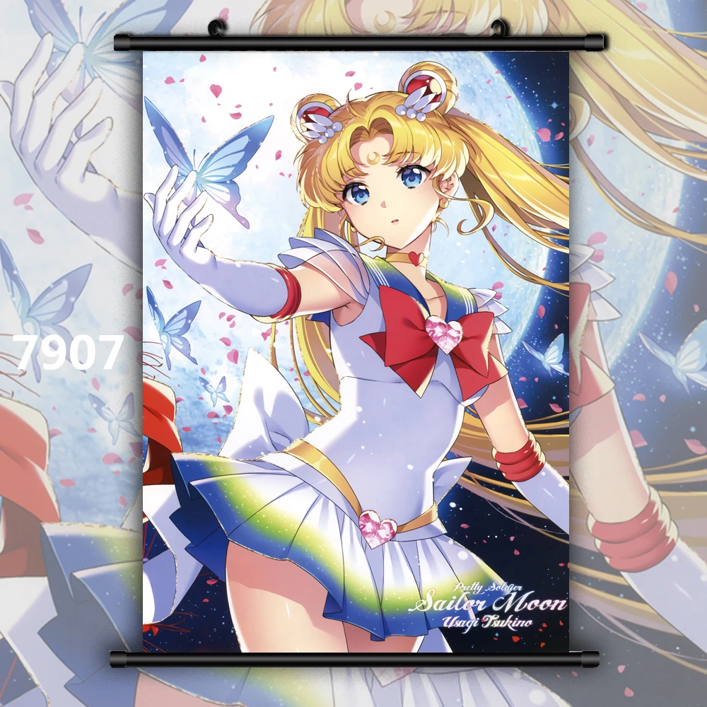 7907 Сейлор Мун Кристалл Chibiusa Kaiou Michiru Рей Хино Луна Tsukino Usagi Tenou Haruka Аниме Манга плакат в рулоне - Цвет: 7907