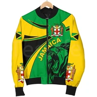 tessffel reggae art county flag africa jamaica king emblem lion 3dprint menwomen sportswear casual windbreaker bomber jacket a1