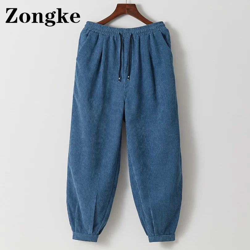 

Zongke Corduroy Casual Pants Men Clothing Trousers Hip Hop Streetwear Joggers Size M-5XL 2022 Spring New Arrivals