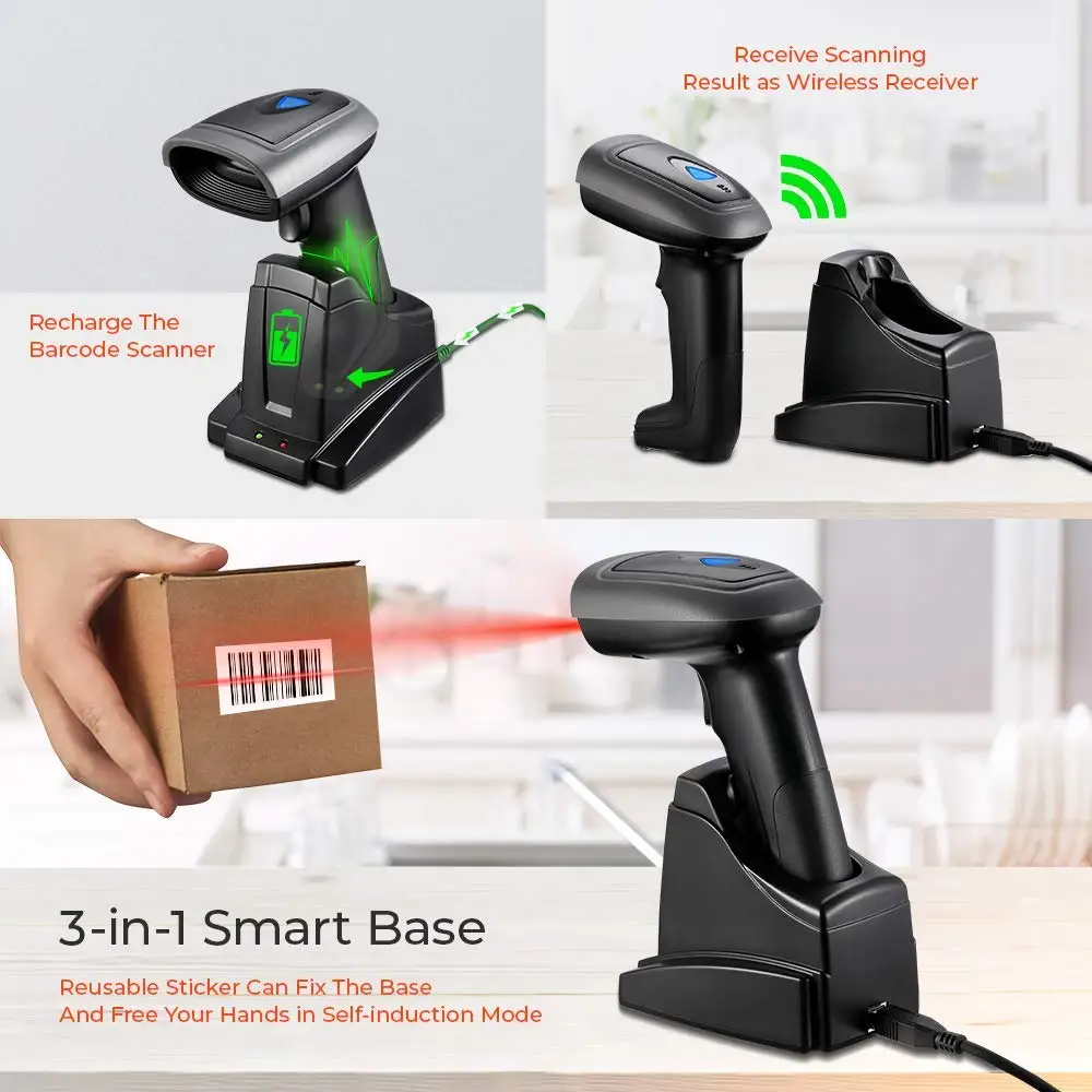 Беспроводной сканер штрих кодов Issyzonepos с Bluetooth 2D QR код ручной экран считыватель